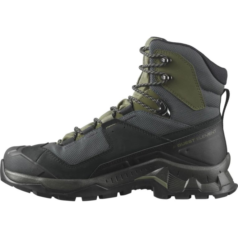 Black / Olive Salomon Quest Element GTX Men's Hiking Boots | PH 53789O